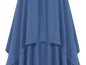 Maxi Skirt for Women Summer Boho Elastic High Waist Pleated A-Line Flowy Ruffle Swing Tiered Long Beach Skirt Dress
