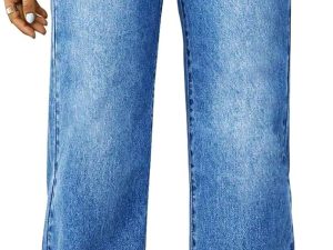 Straight Leg Jeans for Women,High Waisted Wide Leg Loose Microelastic Boyfriend Denim Pants