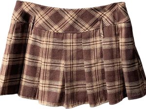 Women's Plaid Mini Skirt – Ruffled Flared Skirt