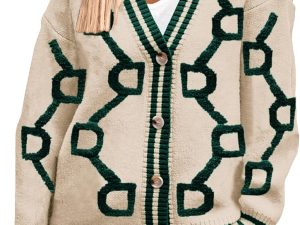 Women's Spring Fall Chunky Knit Cardigan Sweaters Casual Open Front Button Up Winter Coats Outerwear